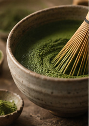 Chén matcha và chổi tre chasen